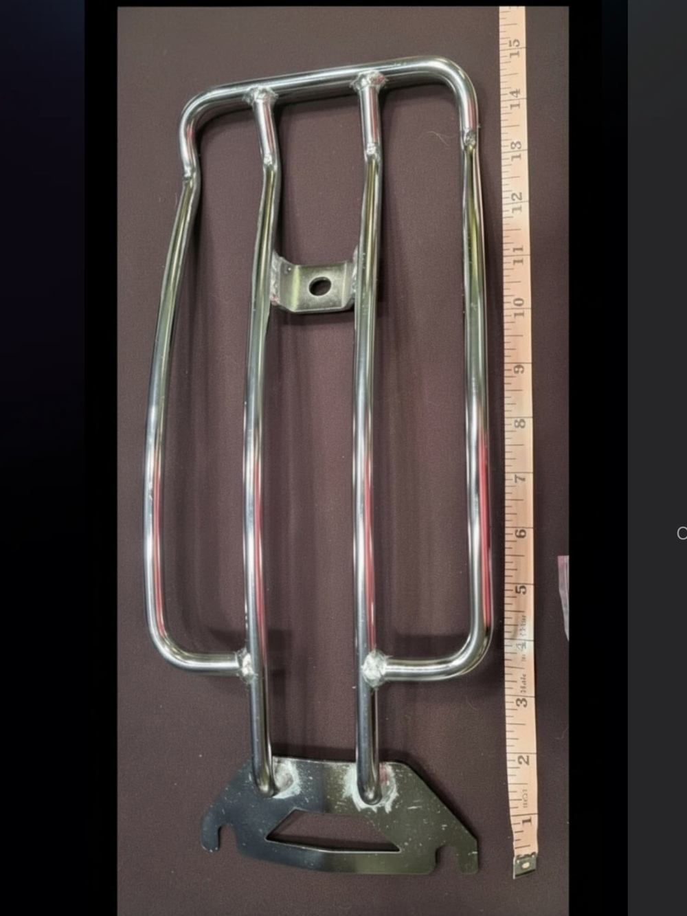 Chrome Motorcycle Rear Rack with Mounting Bolt - Picture 2 of 8